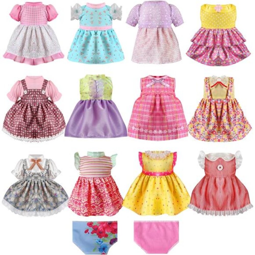 Alive Baby Doll Clothes and Accessories - 12 Sets Girl Doll Princess Dress